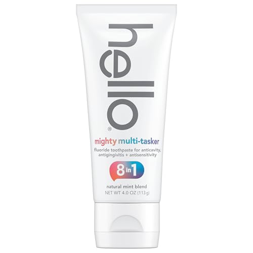 hello Mighty Multitasker Fluoride Toothpaste, 8-in-1 Toothpaste with Minty Flavor, Anticavity, Antigingivitis, Antisensitivity, Strengthens Enamel and Whitens, 2 Pack, 4.0 Oz Tubes Nirvana Guru