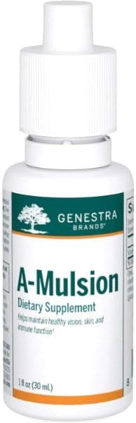 Genestra Brands A-Mulsion | Vitamin A Liquid to Support Immune System, Skin, Vision, Bones, and Teeth* | 1 Fl Oz | Citrus Flavor - Nirvana Guru