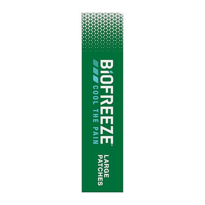 Biofreeze Large Pain Relief Patches, Menthol Pain Patches for Lower Back, Neck, Knee, & Shoulder, Comfortable & Flexible Fabric Stays in Place, FSA Eligible, 5 ct