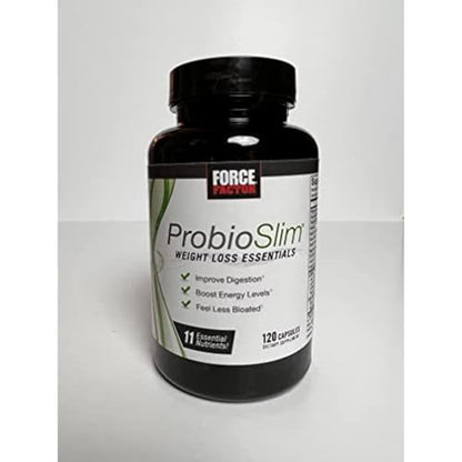 FORCE FACTOR ProbioSlim Weight Loss Essentials Complete Daily Digestive Health and Weight Loss Probiotic Supplement for Women and Men with Electrolytes and Green Tea Extract, 120 Capsules - Nirvana Guru