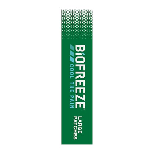 Biofreeze Large Pain Relief Patches, Menthol Pain Patches for Lower Back, Neck, Knee, & Shoulder, Comfortable & Flexible Fabric Stays in Place, FSA Eligible, 5 ct