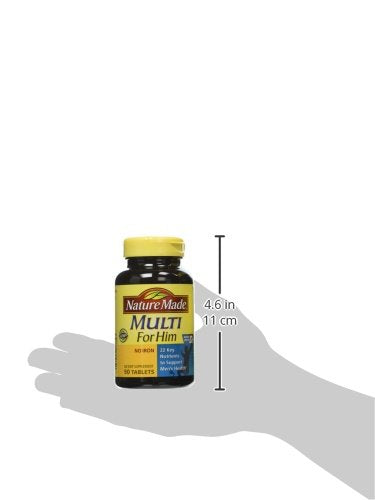 Nature Made Multivitamin For Him with No Iron, Mens Multivitamins for Daily Nutritional Support, Multivitamin for Men, 90 Tablets, 90 Day Supply - Nirvana Guru