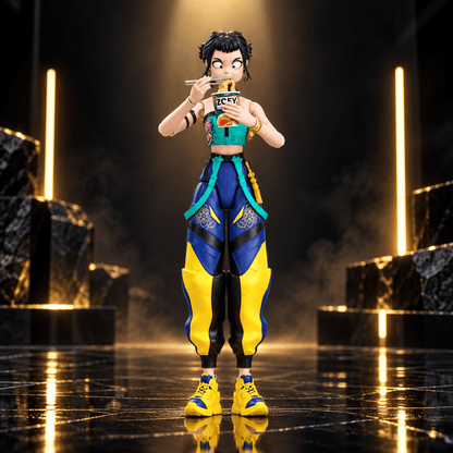 KPop Demon Hunters HUNTR/X Zoey 5.6-inch Action Figure with Accessories & Swappable Faces