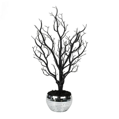 Ghostly Disco Tree Tabletop Decor, Silver & Black, 18", Halloween by Way To Celebrate nirvanaguru