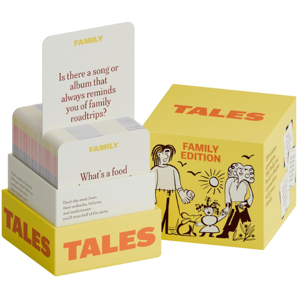 TALES 150 Conversation Cards, Family Edition, Perfect for Family Games for Adults, Teens, and Kids, Family Dinners, Game Nights, Gifts, Holidays, and Gatherings, Prompts for Meaningful Connections Nirvana Guru