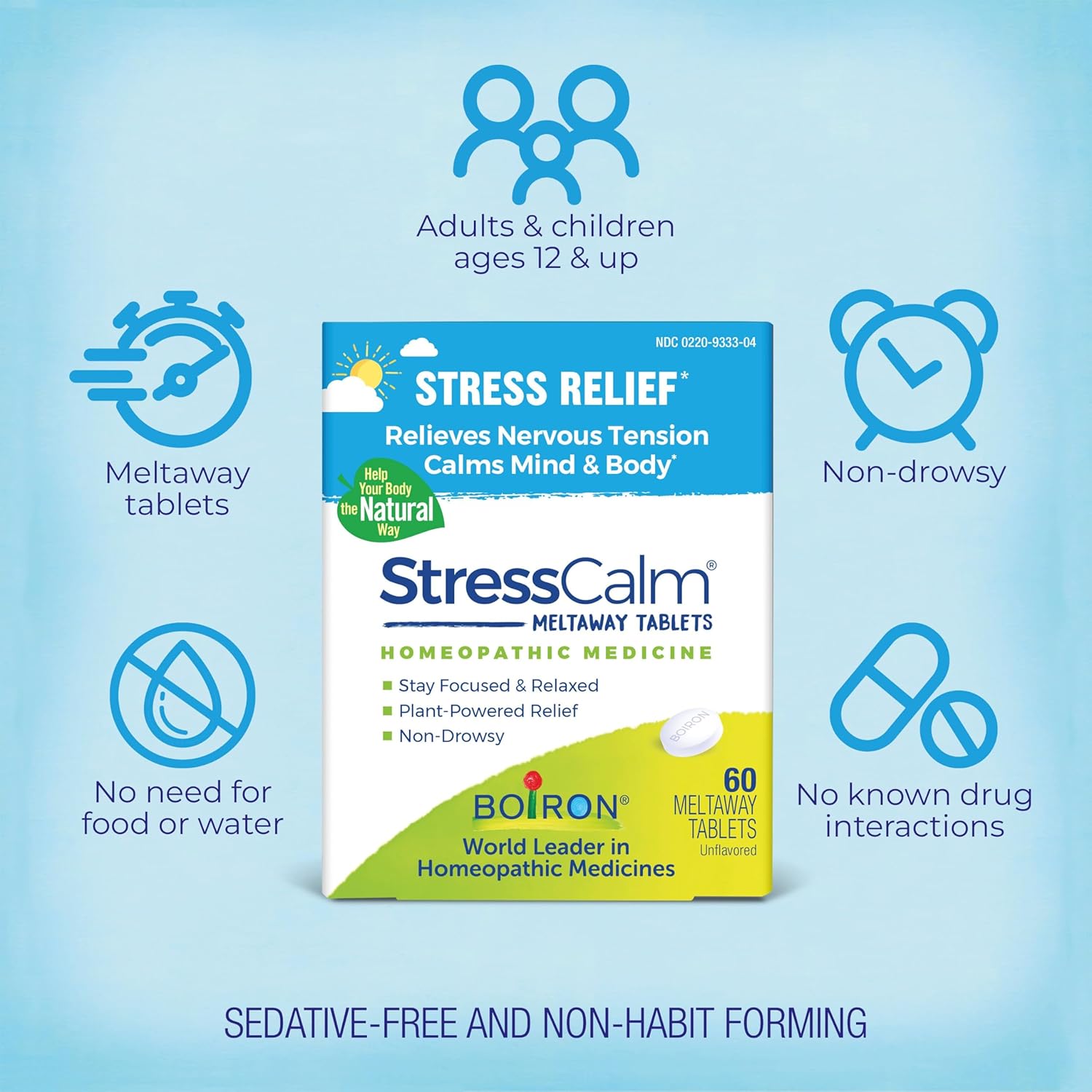 Boiron StressCalm for Relief of Stress, Anxiousness, Nervousness, Irritability, and Fatigue - 60 Count - Nirvana Guru
