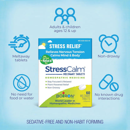 Boiron StressCalm for Relief of Stress, Anxiousness, Nervousness, Irritability, and Fatigue - 60 Count - Nirvana Guru