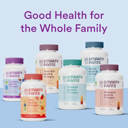 SmartyPants Toddler Multivitamin Gummies - Improved Formula: Omega 3 (DHA/EPA), Vitamins D3, C, Vitamin B12, B6, A, K & Zinc, Biotin, Gluten Free, Three Fruit Flavors, 60 Count (30 Day Supply) Nirvana Guru