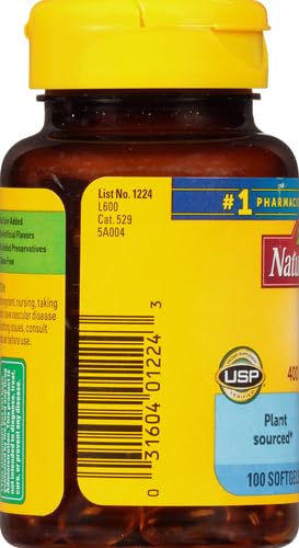Nature Made Vitamin E 180 mg (400 IU) dl-Alpha, Dietary Supplement for Antioxidant Support, 300 Softgels, 300 Day Supply - Nirvana Guru