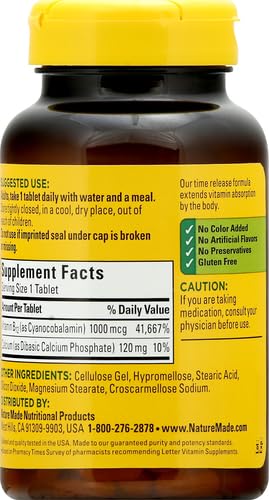 Nature Made Vitamin B12 1000 mcg, Dietary Supplement For Energy Metabolism Support, 160 Time Release Tablets, 160 Day Supply - Nirvana Guru