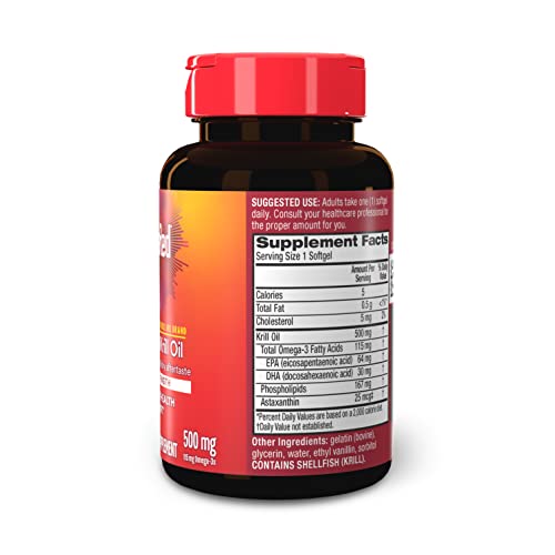 MegaRed - Omega-3 Krill Oil 350mg Softgels (130 Count in A Bottle), EPA & DHA Omega-3 Fatty Acids with No Fishy Aftertaste Unlike Fish Oil, Contains Antioxidant Astaxanthin - Nirvana Guru