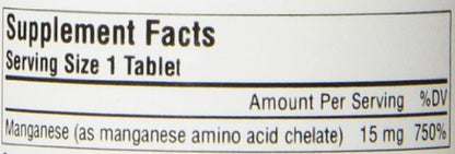 Source Naturals Manganese, Amino Acid Chelate - Supports Energy Production - 250 Tablets Nirvana Guru