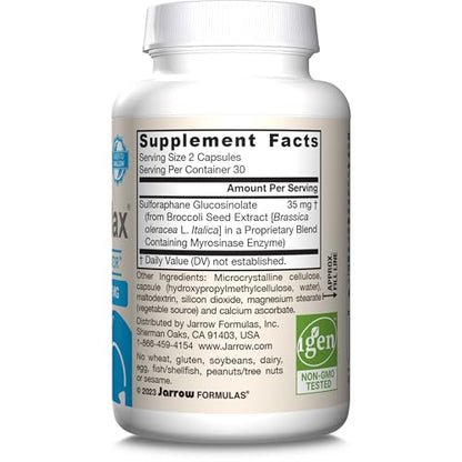 Jarrow Formulas BroccoMax Sulforaphane Glucosinolate 35 MG, Sulforaphane Generator Supports Liver Health, 120 Veggie Capsules, Up to a 60 Day Supply - Nirvana Guru