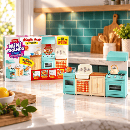 Mini Brands Magic Cook Kitchen Playset Series 1 by ZURU, Miniature Kitchen Set with Utensils & Accessories