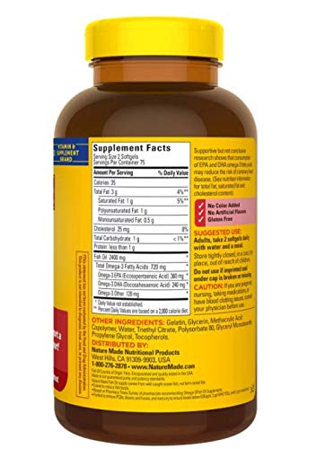 Nature Made Burp Less Fish Oil Omega 3 Supplements, 1200 mg Softgels, Omega 3 Fish Oil for Healthy Heart Support, 300 Softgels, 150 Day Supply - Nirvana Guru