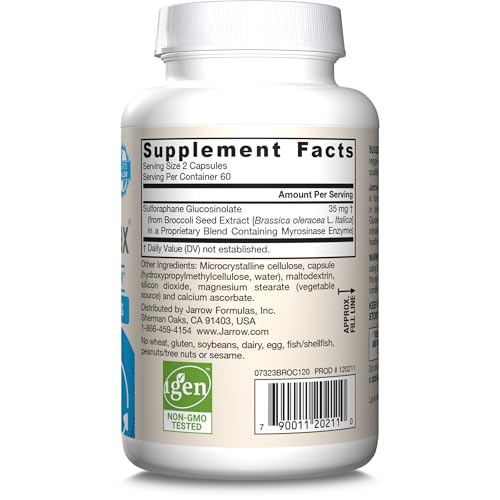 Jarrow Formulas BroccoMax Sulforaphane Glucosinolate 35 MG, Sulforaphane Generator Supports Liver Health, 120 Veggie Capsules, Up to a 60 Day Supply - Nirvana Guru