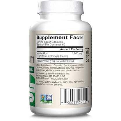 Jarrow Formulas Mastic Gum 1000 mg, Dietary Supplement for Gastrointestinal Health Support, 60 Veggie Capsules, 30 Day Supply - Nirvana Guru