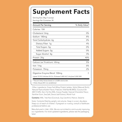 Clean Simple Eats Whey Protein Powder, Simply Vanilla Flavor Naturally Sweetened, 100% Grass Fed Protein Powder with Digestive Enzymes & No Artificial Ingredients, Gluten Free, 30 Servings