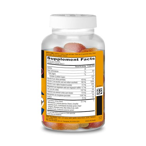 Airborne Vitamin C 500mg (per Serving) - Assorted Fruit Flavored Kids Gummies (63 Count in a Bottle), Gluten-Free Immune Support Supplement with Vitamins C E, Selenium Nirvana Guru
