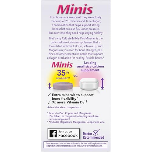 Caltrate Minis 600 Plus D3 Plus Minerals Calcium and Vitamin D Supplement Tablets, Bone Health and Mineral Supplement for Adults - 150 Count Nirvana Guru