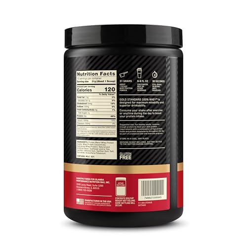 Optimum Nutrition Gold Standard 100% Whey Protein Powder, Double Rich Chocolate, 0.68 Pound (Pack of 1) - Nirvana Guru