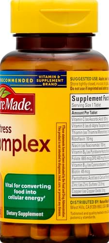 Nature Made Stress B Complex with Vitamin C and Zinc, Dietary Supplement for Immune Support, 75 Tablets, 75 Day Supply - Nirvana Guru