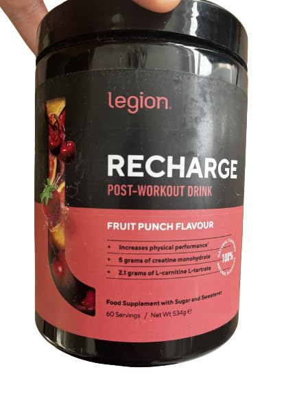 LEGION Recharge Post Workout Drink - Micronized Creatine Monohydrate Natural Post Workout Recovery Drink - Muscle Builder & Recovery Booster Post Workout Supplements (Strawberry Lemonade, 30 Servings) Nirvana Guru