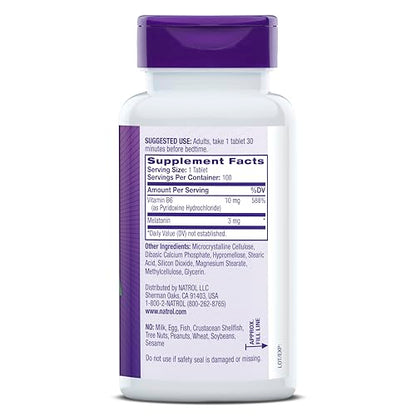 Natrol Melatonin 3 mg Time Release, Dietary Supplement to Minimize Wake Ups, Nighttime Sleep Aid, 100 Tablets, Up to a 100 Day Supply Nirvana Guru