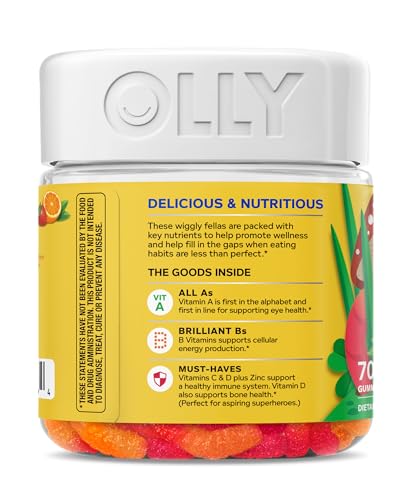 OLLY Kids Multivitamin Gummy Worms, Overall Health and Immune Support, Vitamins and Minerals A, C, D, E, Bs and Zinc, Chewable Supplement, Sour Fruit Punch, 45 Day Supply (70 Count) Nirvana Guru