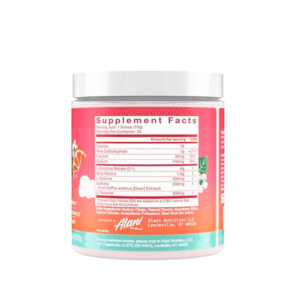 Alani Nu Pre Workout Powder Hawaiian Shaved ICE, Amino Energy Boost, Endurance Supplement, Sugar Free, 200mg Caffeine, L-Theanine, Beta-Alanine, L-Citrulline, 30 Servings Nirvana Guru