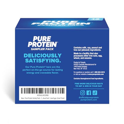 Pure Protein Bars, High Protein, Nutritious Snacks to Support Energy, Low Sugar, Gluten Free, Chocolate Deluxe, 1.76 oz., 12 Count(Pack of 1) (Packaging may vary)