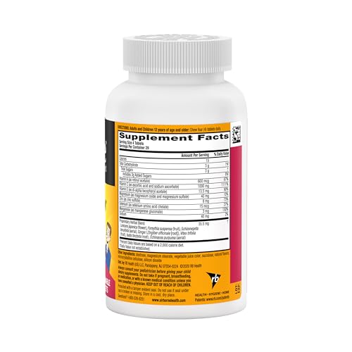 Airborne Vitamin C 1000mg (per Serving) - Citrus Chewable Tablets (116 Count in a Bottle), Gluten-Free Immune Support Supplement, with Vitamins A C E, Zinc, Selenium, Echinacea, Ginger, Antioxidants Nirvana Guru