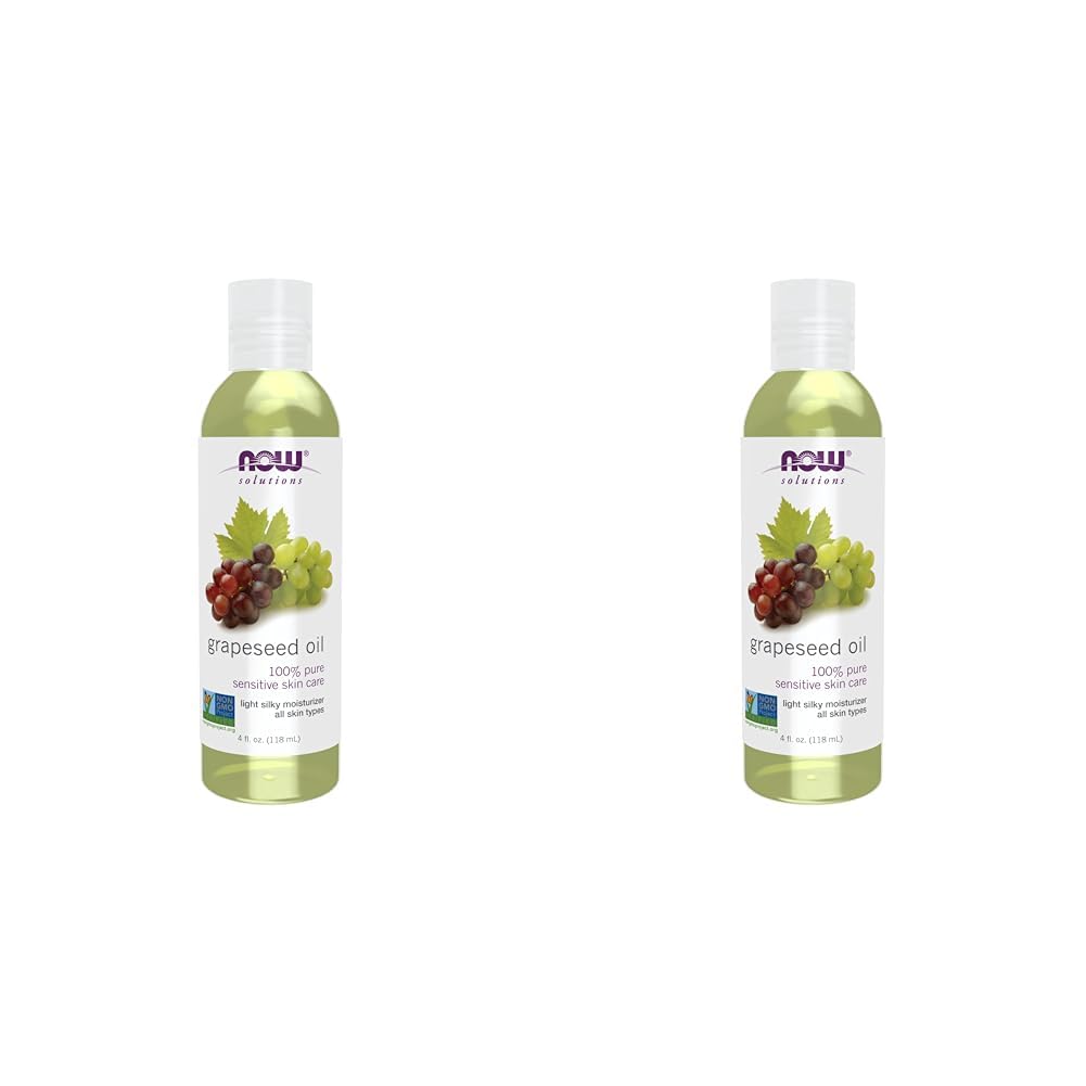 NOW Foods Solutions, Grapeseed Oil, Skin Care for Sensitive Skin, Light Silky Moisturizer for All Skin Types, 16-Ounce - Nirvana Guru