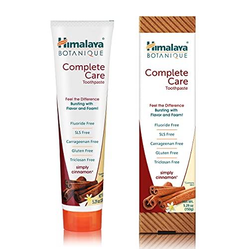 Himalaya Botanique Complete Care Toothpaste, Variety Pack - Fluoride Free Toothpaste for Clean Teeth & Fresh Breath - Vegan, Gluten Free, No Artificial Flavors, 5.29 oz (Pack of 4) - Nirvana Guru