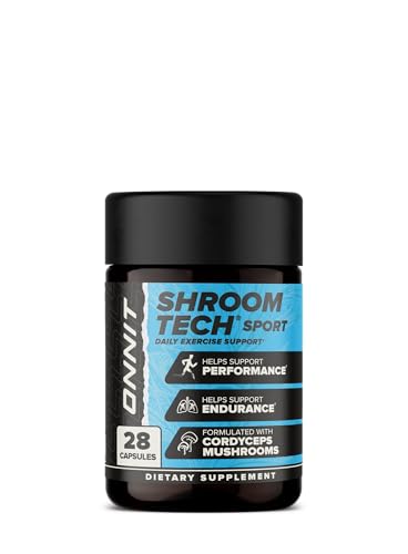ONNIT Shroom Tech Sport Daily Exercise Support Capsules, Pre Workout Supplement with Cordyceps Mushrooms, Caffeine-Free Dietary Supplement for Daily Energy Support, 84 Count