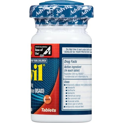 Advil Liqui-Gels minis Pain Reliever and Fever Reducer, Pain Medicine for Adults with Ibuprofen 200mg for Pain Relief - 200 Liquid Filled Capsules