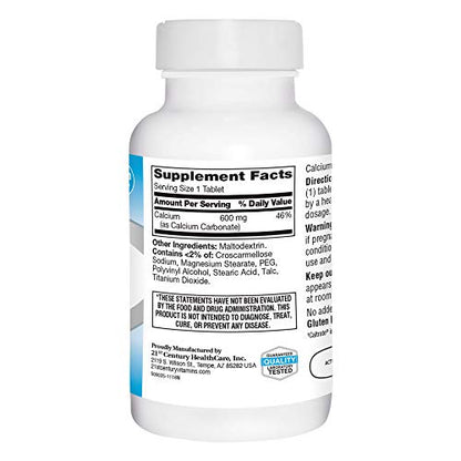 21st Century Calcium Supplement, 600 mg, 400 Count Nirvana Guru