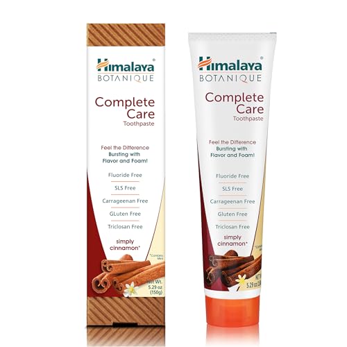 Himalaya Botanique Complete Care Toothpaste, Variety Pack - Fluoride Free Toothpaste for Clean Teeth & Fresh Breath - Vegan, Gluten Free, No Artificial Flavors, 5.29 oz (Pack of 4) - Nirvana Guru