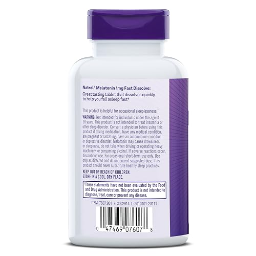 Natrol Fast Dissolve Melatonin 1 mg, Melatonin Supplements for Restful Sleep, Sleep Support for Adults, 90 Strawberry-Flavored Tablets, Up to a 90 Day Supply Nirvana Guru