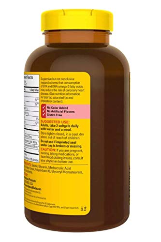 Nature Made Burp Less Fish Oil Omega 3 Supplements, 1200 mg Softgels, Omega 3 Fish Oil for Healthy Heart Support, 300 Softgels, 150 Day Supply - Nirvana Guru