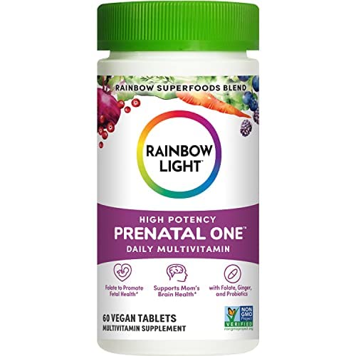 Rainbow Light Prenatal One High Potency Daily Multivitamin with Folate, Ginger and Probiotics; Supports Mom and Baby from Conception to Nursing; Vegan, 150 Tablets,* Pack May Vary Nirvana Guru