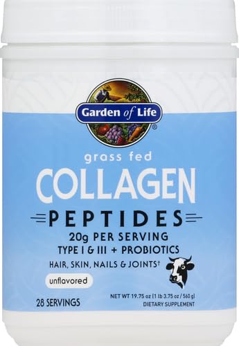 Garden of Life Grass Fed Collagen Peptides Powder Unflavored Collagen Powder for Women Men Hair Skin Nails Joints, Hydrolyzed Collagen Protein Supplements, Collagen for Women & Men, 28 Servings - Nirvana Guru