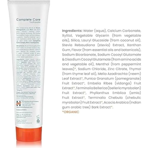 Himalaya Botanique Complete Care Toothpaste, Variety Pack - Fluoride Free Toothpaste for Clean Teeth & Fresh Breath - Vegan, Gluten Free, No Artificial Flavors, 5.29 oz (Pack of 4) - Nirvana Guru