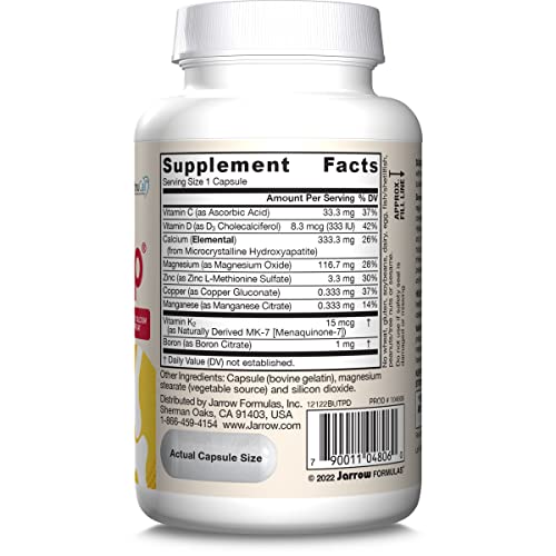 Jarrow Formulas BoneUp Three Per Day For Bone Support and Skeletal Nutrition, Includes Vitamin D3, K2 (as MK-7) and 1000 mg of Calcium Per Day, 180 Capsules, 60 Day Supply - Nirvana Guru