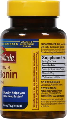 Nature Made Melatonin 10mg Maximum Strength Tablets, 100% Drug Free Sleep Aid for Adults, Melatonin for Adults, 70 Count, 70 Day Supply - Nirvana Guru