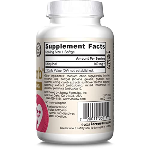 Jarrow Formulas® QH-Absorb®, 100 mg, Ubiquinol Dietary Supplement for Healthy Cardiovascular Function, 120 Softgels, 120 Day Supply - Nirvana Guru
