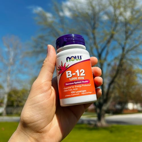 NOW Foods Supplements, Vitamin B-12 1,000 mcg with Folic Acid, Nervous System Health*, 250 Chewable Lozenges - Nirvana Guru