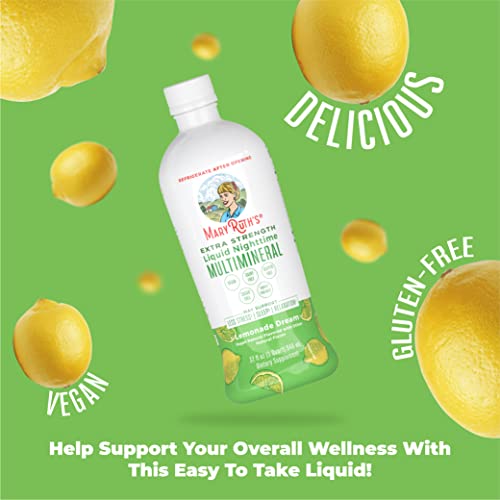 MaryRuth's Liquid Nighttime Multimineral | NO Melatonin | Bedtime Routine | Magnesium Citrate | Calcium | Zinc | Vitamin D3| Available in 4 Flavors | Vegan | Sugar Free | Gluten Free | 32 Oz - Nirvana Guru