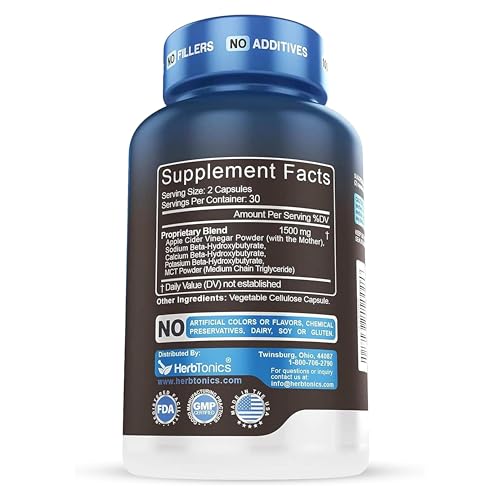 Herbtonics GLP-1 Support Supplement – Apple Cider Vinegar Capsules & Keto BHB | Keto Diet Pills for Women & Men | Supports Appetite & Metabolic Function | 60 Keto ACV Capsules - Nirvana Guru