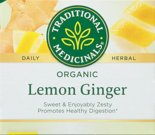 Traditional Medicinals Tea, Organic Ginger, Healthy Digestion, Pleasantly Spicy & Warming, 16 Tea Bags - Nirvana Guru